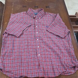 Ralph Lauren Red and Blue Plaid Button Down Shirt